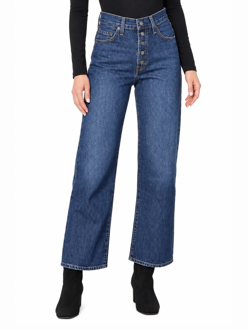 Levi’s Ribcage Straight Ankle Jeans w/ Snap Fly - Size 25